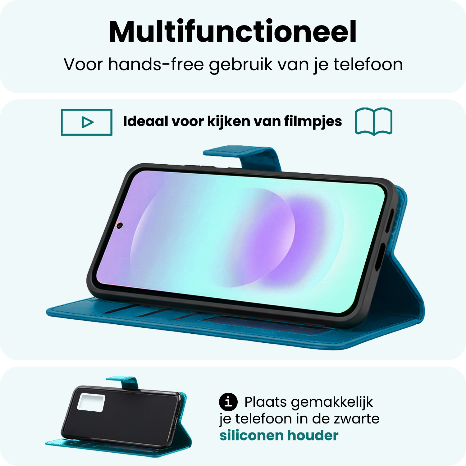 Forterra Forterra Samsung Galaxy A37 Hoesje Bookcase - Turquoise