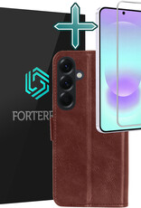 Forterra Forterra Samsung Galaxy A37 Hoesje Bookcase Met Screenprotector - Bruin