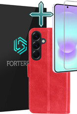 Forterra Forterra Samsung Galaxy A37 Hoesje Bookcase Met Screenprotector - Rood