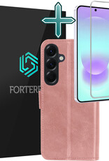 Forterra Forterra Samsung Galaxy A37 Hoesje Bookcase Met Screenprotector - Rose Goud