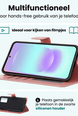 Forterra Forterra Samsung Galaxy A37 Hoesje Bookcase Met Screenprotector - Rose Goud