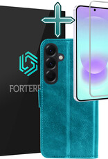 Forterra Forterra Samsung Galaxy A37 Hoesje Bookcase Met Screenprotector - Turquoise
