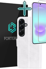 Forterra Forterra Samsung Galaxy A37 Hoesje Bookcase Met Screenprotector - Wit