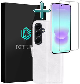Forterra Forterra Samsung Galaxy A37 Hoesje Bookcase Met Screenprotector - Wit