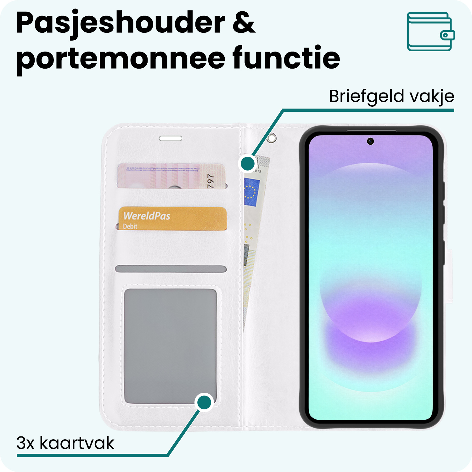 Forterra Forterra Samsung Galaxy A37 Hoesje Bookcase Met Screenprotector - Wit