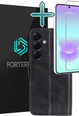Forterra Forterra Samsung Galaxy A37 Hoesje Bookcase Met Screenprotector - Zwart