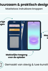 Forterra Forterra Samsung Galaxy A37 Hoesje Bookcase Met 2x Screenprotector - Donkerblauw