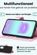 Forterra Forterra Samsung Galaxy A37 Hoesje Bookcase Met 2x Screenprotector - Lichtroze