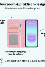 Forterra Forterra Samsung Galaxy A37 Hoesje Bookcase Met 2x Screenprotector - Lichtroze