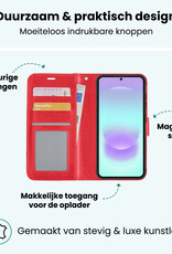 Forterra Forterra Samsung Galaxy A37 Hoesje Bookcase Met 2x Screenprotector - Rood