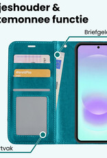 Forterra Forterra Samsung Galaxy A37 Hoesje Bookcase Met 2x Screenprotector - Turquoise