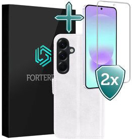 Forterra Forterra Samsung Galaxy A37 Hoesje Bookcase Met 2x Screenprotector - Wit