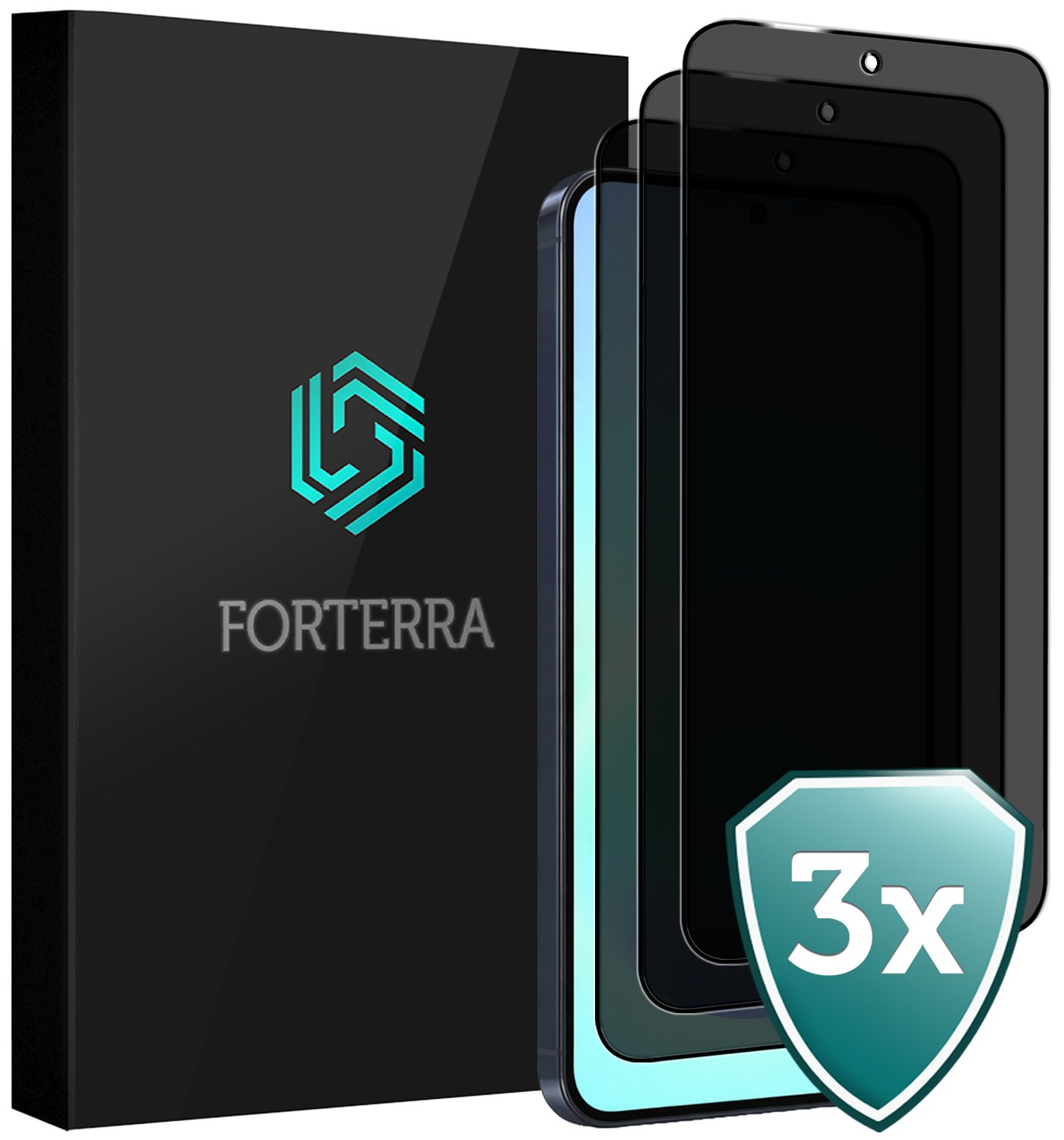 Forterra Forterra Samsung Galaxy A57 Screenprotector Glas Privacy - 3 PACK