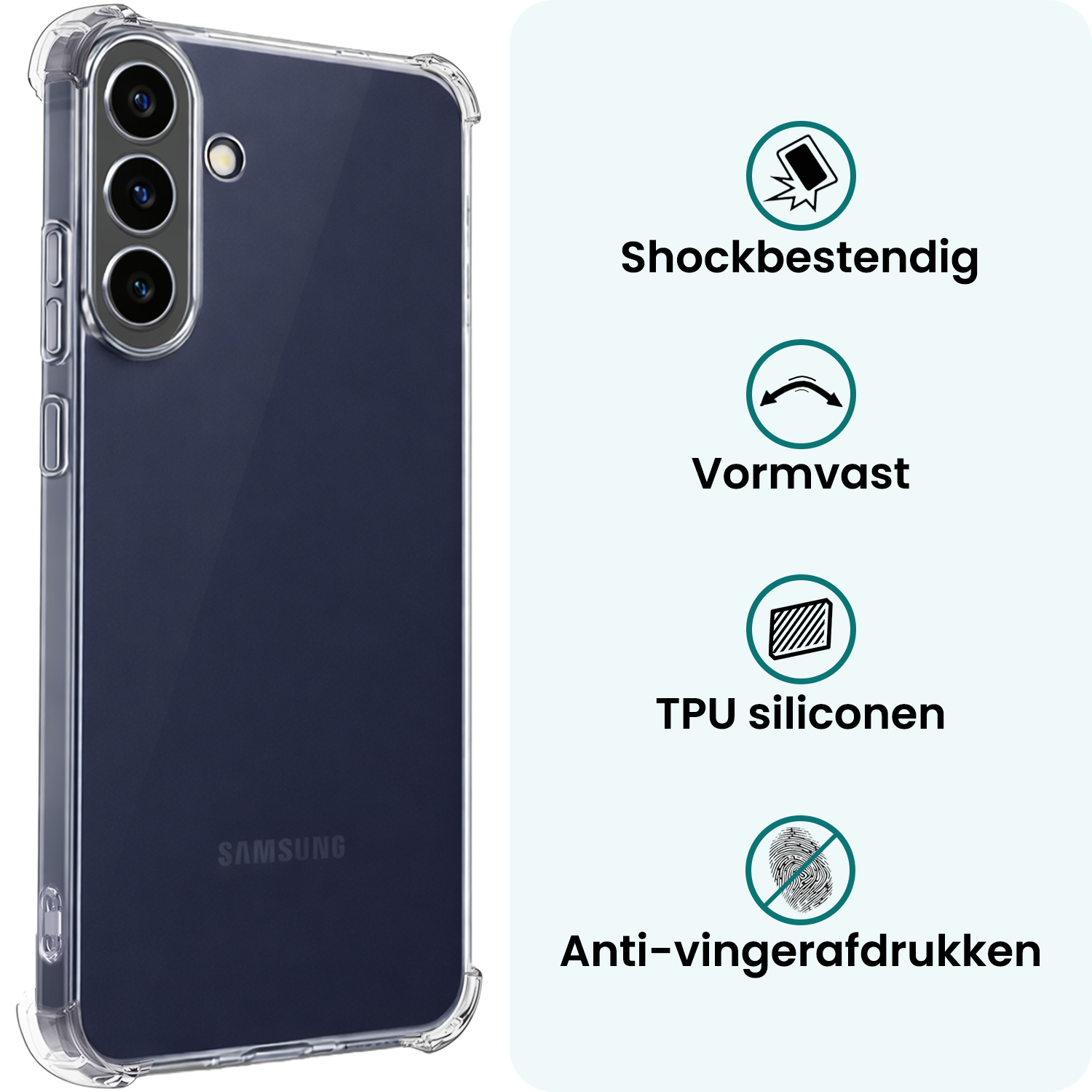 Forterra Forterra Samsung Galaxy A57 Hoesje Shockproof - Transparant - 2 PACK