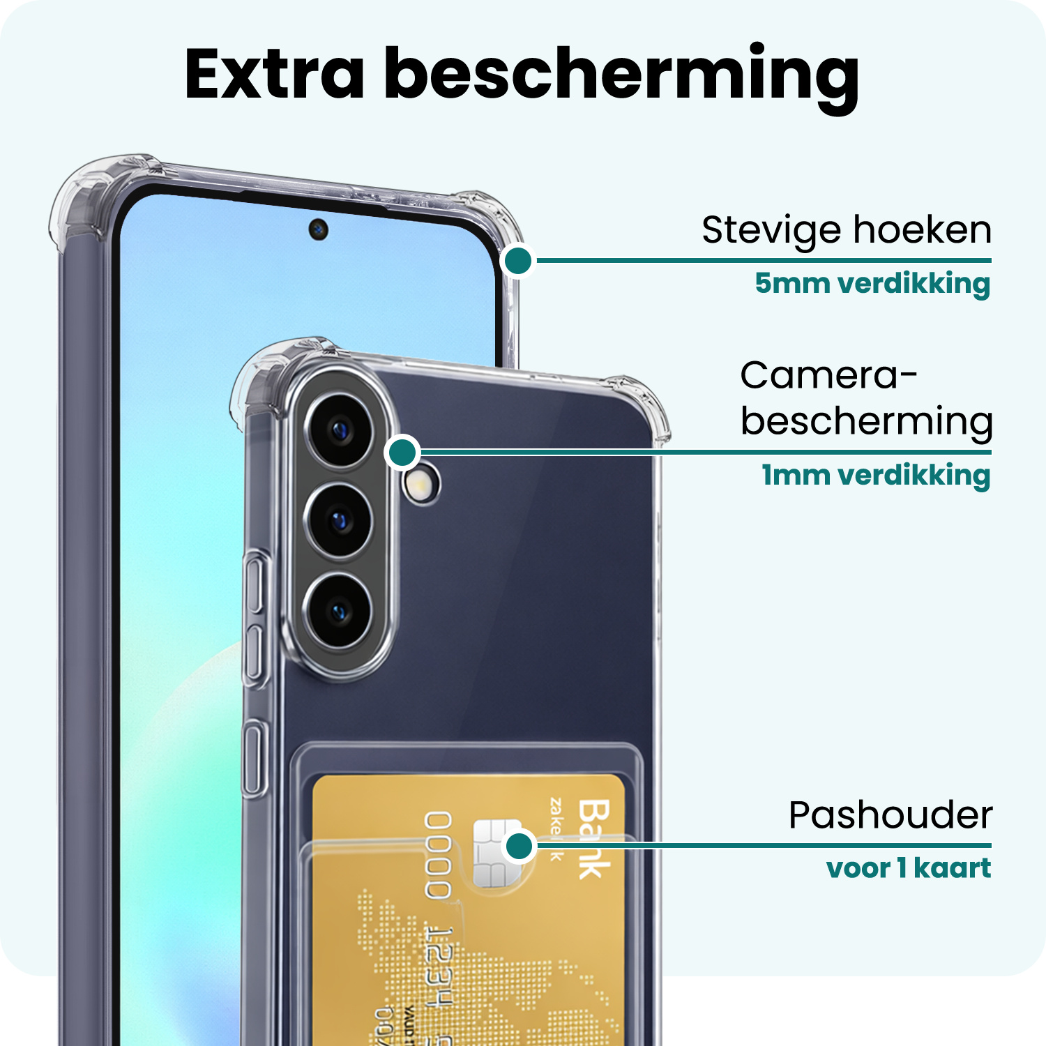 Forterra Forterra Samsung Galaxy A57 Hoesje Pashouder Met Screenprotector
