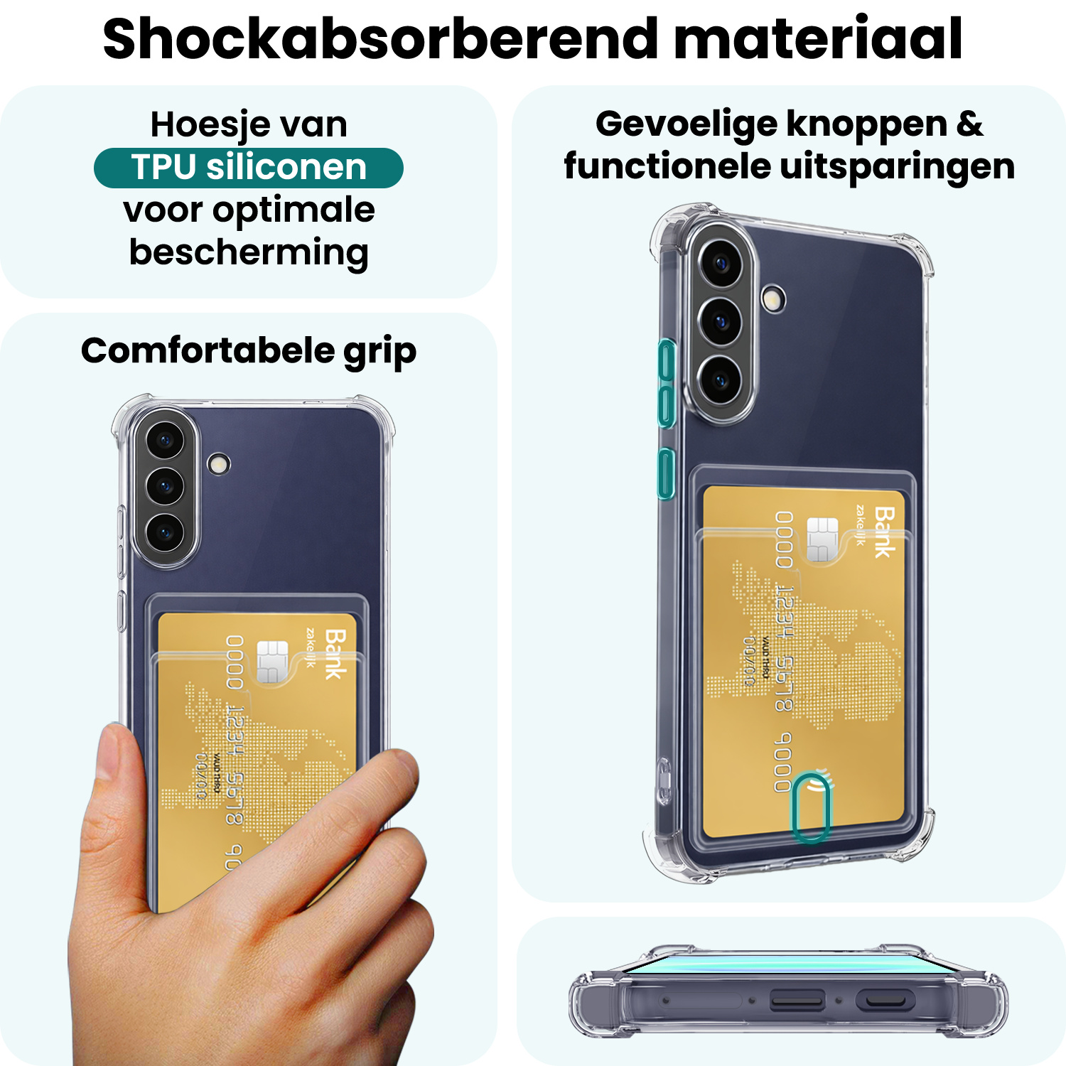 Forterra Forterra Samsung Galaxy A57 Hoesje Pashouder Met 2x Screenprotector