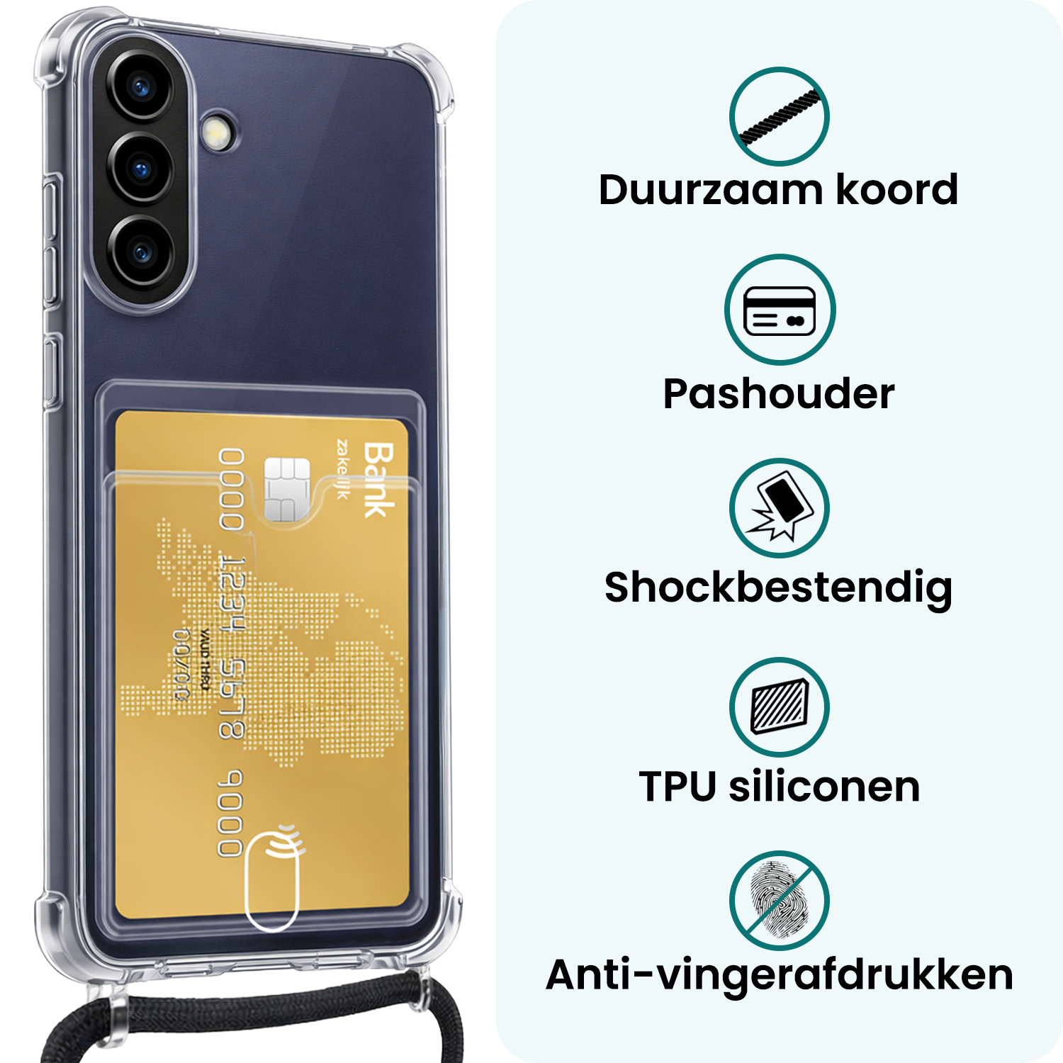 Forterra Forterra Samsung Galaxy A57 Hoesje Pashouder met Koord