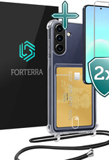 Forterra Forterra Samsung Galaxy A57 Hoesje Pashouder met Koord Met 2x Screenprotector