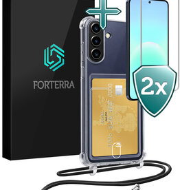Forterra Forterra Samsung Galaxy A57 Hoesje Pashouder met Koord Met 2x Screenprotector