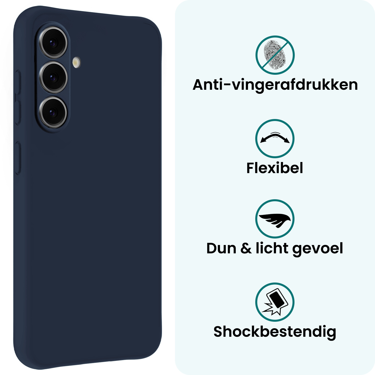 Forterra Forterra Samsung Galaxy A57 Hoesje Siliconen - Donkerblauw