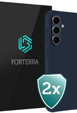 Forterra Forterra Samsung Galaxy A57 Hoesje Siliconen - Donkerblauw - 2 PACK