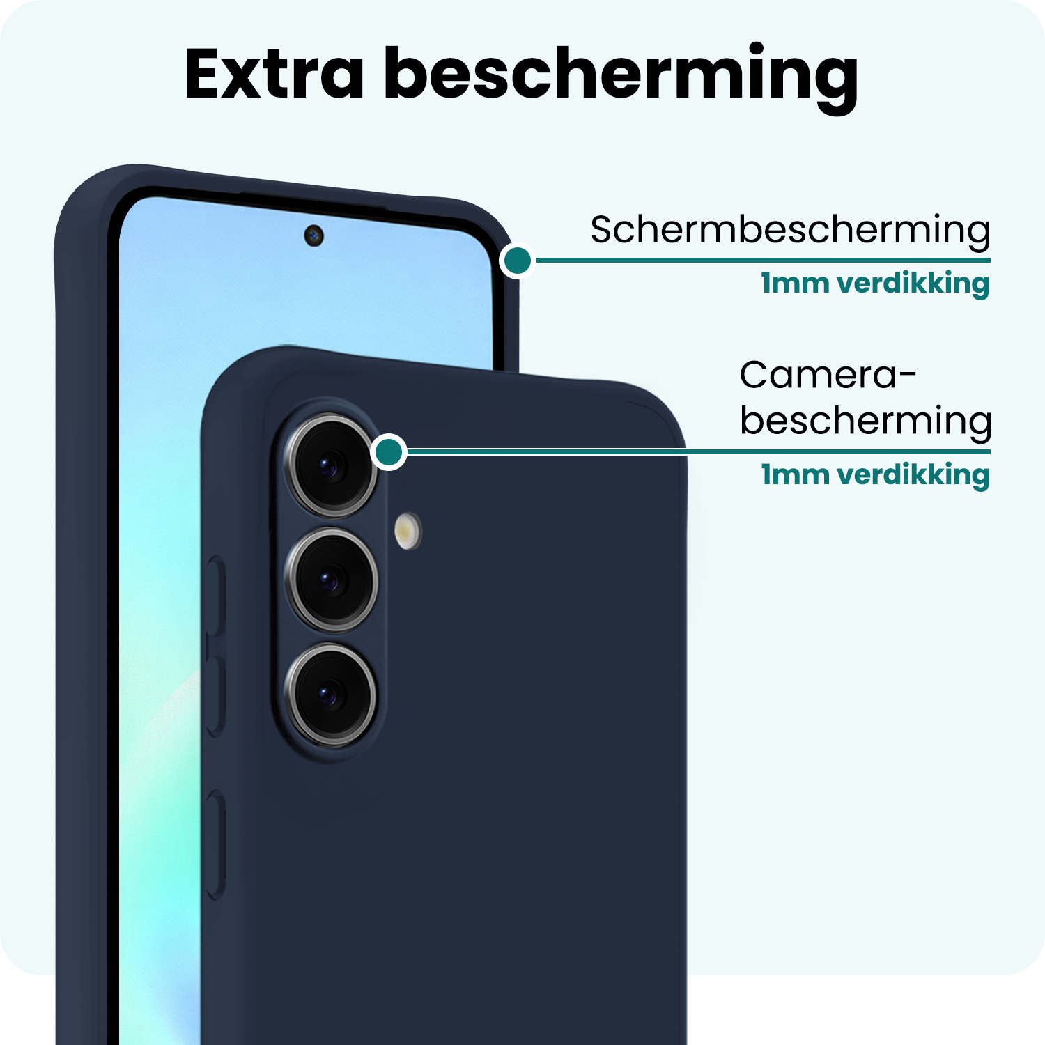 Forterra Forterra Samsung Galaxy A57 Hoesje Siliconen - Donkerblauw - 2 PACK