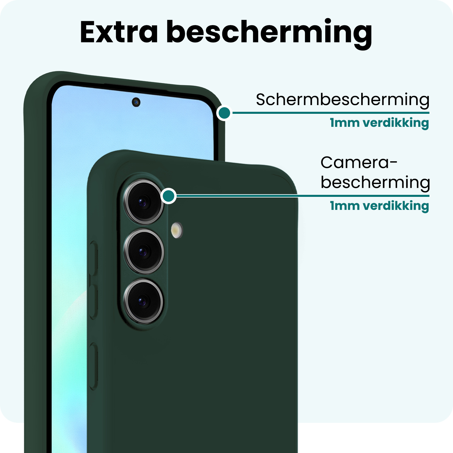 Forterra Forterra Samsung Galaxy A57 Hoesje Siliconen - Donkergroen - 2 PACK