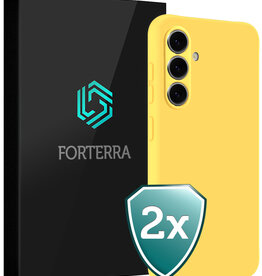 Forterra Forterra Samsung Galaxy A57 Hoesje Siliconen - Geel - 2 PACK