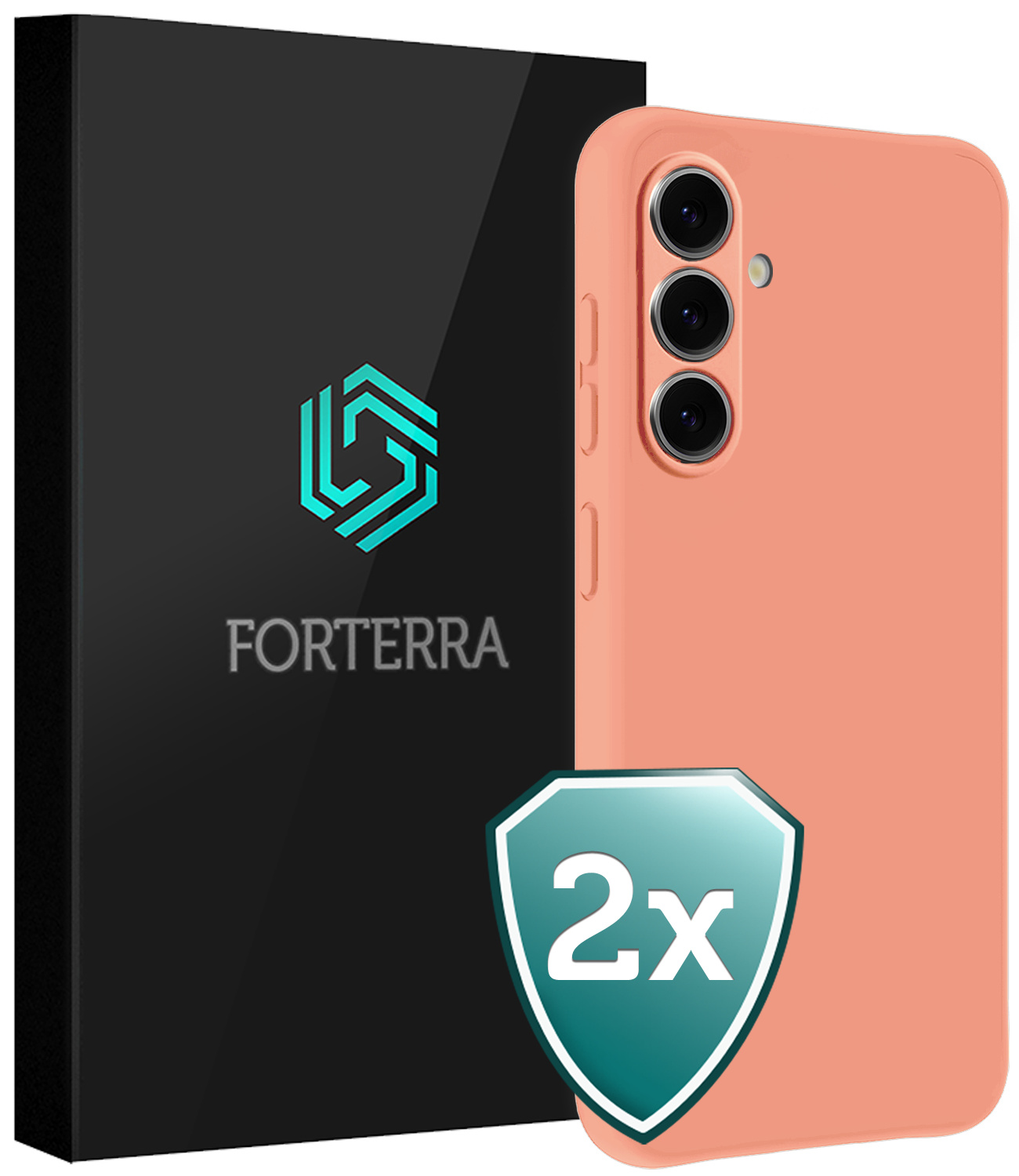 Forterra Forterra Samsung Galaxy A57 Hoesje Siliconen - Perzik - 2 PACK