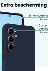 Forterra Forterra Samsung Galaxy A57 Hoesje Siliconen Met Screenprotector - Donkerblauw