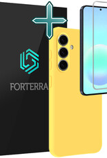 Forterra Forterra Samsung Galaxy A57 Hoesje Siliconen Met Screenprotector - Geel