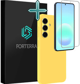 Forterra Forterra Samsung Galaxy A57 Hoesje Siliconen Met Screenprotector - Geel