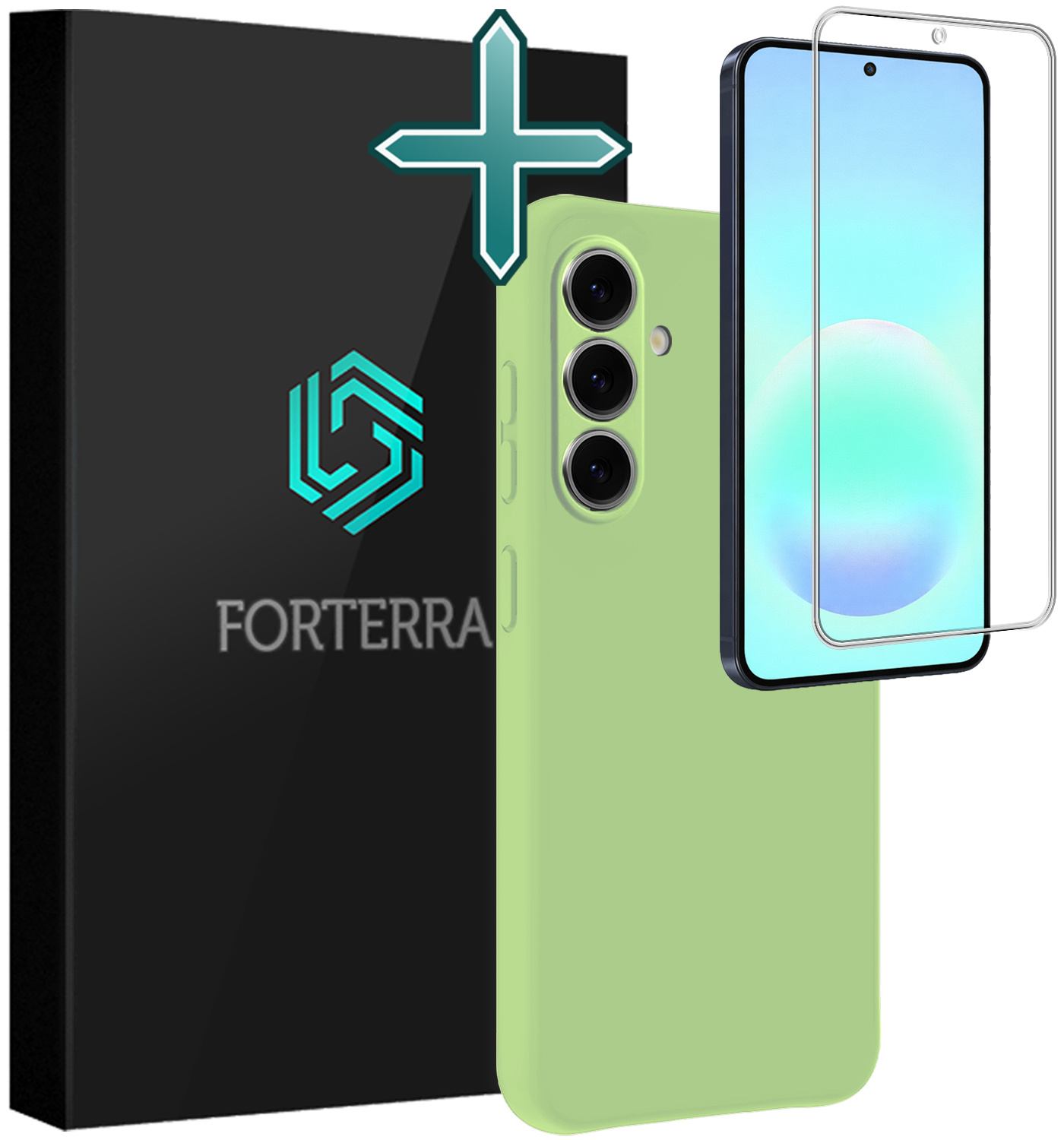 Forterra Forterra Samsung Galaxy A57 Hoesje Siliconen Met Screenprotector - Groen