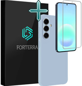 Forterra Forterra Samsung Galaxy A57 Hoesje Siliconen Met Screenprotector - Lichtblauw