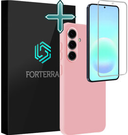 Forterra Forterra Samsung Galaxy A57 Hoesje Siliconen Met Screenprotector - Lichtroze