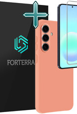 Forterra Forterra Samsung Galaxy A57 Hoesje Siliconen Met Screenprotector - Perzik
