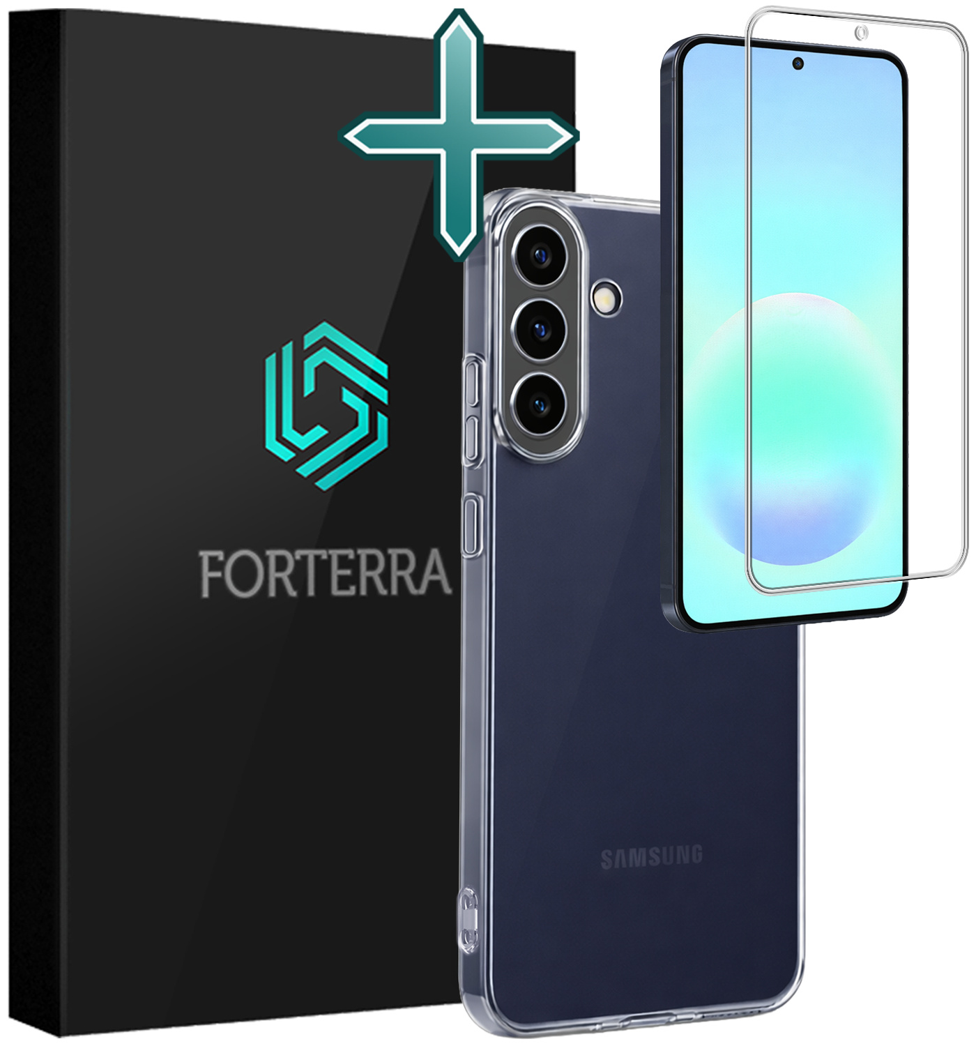 Forterra Forterra Samsung Galaxy A57 Hoesje Siliconen Met Screenprotector - Transparant
