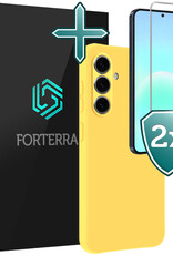 Forterra Forterra Samsung Galaxy A57 Hoesje Siliconen Met 2x Screenprotector - Geel