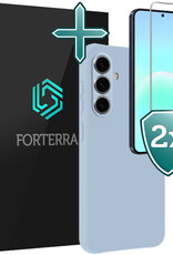 Forterra Forterra Samsung Galaxy A57 Hoesje Siliconen Met 2x Screenprotector - Lichtblauw