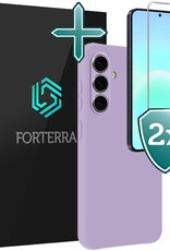 Forterra Forterra Samsung Galaxy A57 Hoesje Siliconen Met 2x Screenprotector - Lila