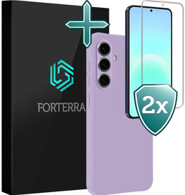 Forterra Forterra Samsung Galaxy A57 Hoesje Siliconen Met 2x Screenprotector - Lila