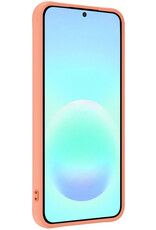 Forterra Forterra Samsung Galaxy A57 Hoesje Siliconen Met 2x Screenprotector - Perzik