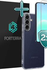 Forterra Forterra Samsung Galaxy A57 Hoesje Siliconen Met 2x Screenprotector - Transparant