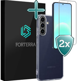 Forterra Forterra Samsung Galaxy A57 Hoesje Siliconen Met 2x Screenprotector - Transparant