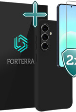 Forterra Forterra Samsung Galaxy A57 Hoesje Siliconen Met 2x Screenprotector - Zwart