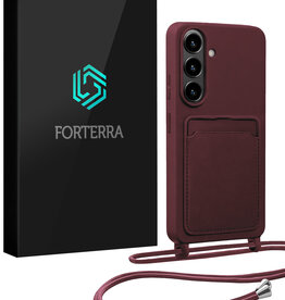 Forterra Forterra Samsung Galaxy A57 Hoesje Pashouder met Koord - Aubergine