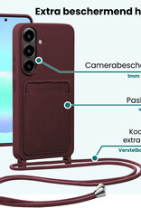 Forterra Forterra Samsung Galaxy A57 Hoesje Pashouder met Koord - Aubergine
