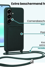 Forterra Forterra Samsung Galaxy A57 Hoesje Pashouder met Koord Met Screenprotector - Donkergroen