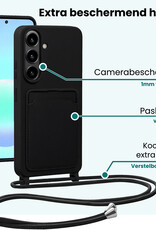Forterra Forterra Samsung Galaxy A57 Hoesje Pashouder met Koord - Zwart - 2 PACK