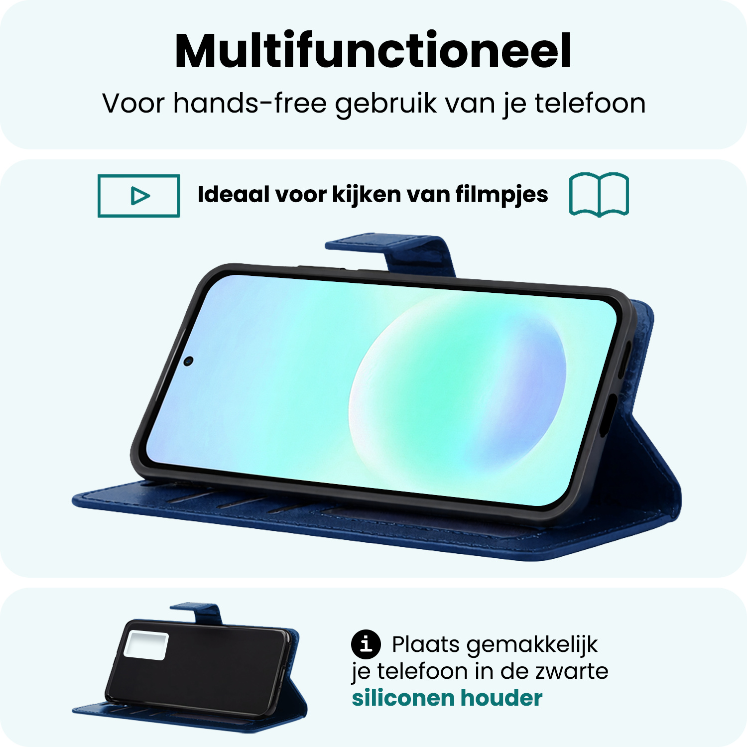 Forterra Forterra Samsung Galaxy A57 Hoesje Bookcase - Donkerblauw